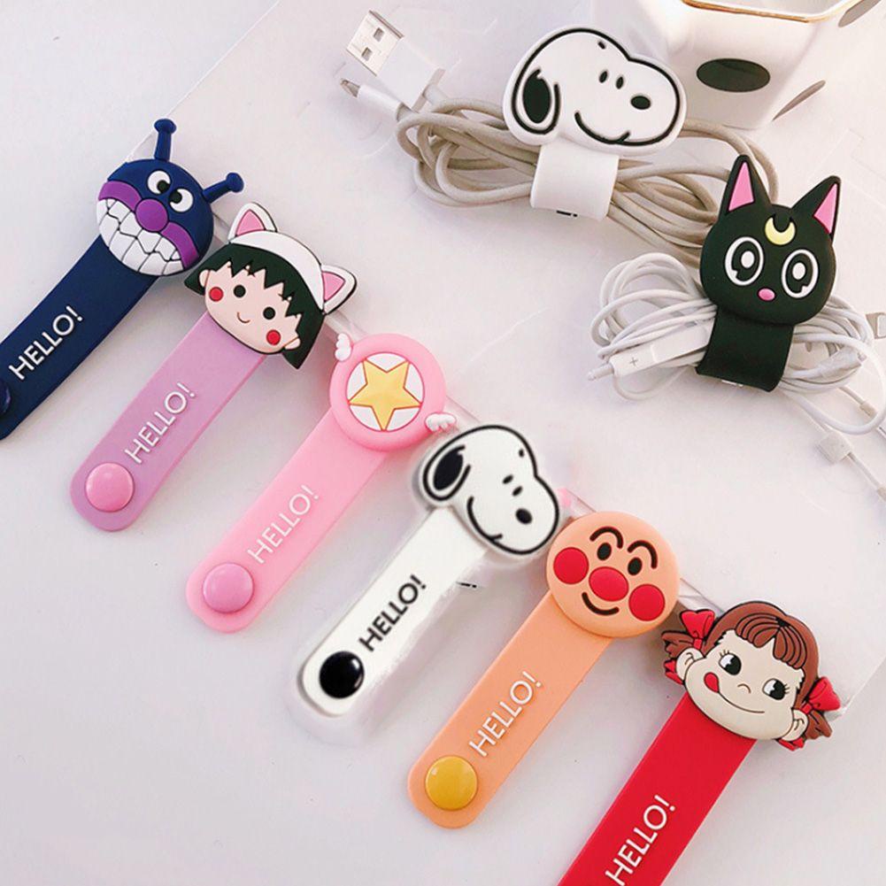 BTLIMER Dây Quấn Dây Cáp Tai Nghe Kiểu Hoạt Hình Dễ Thương