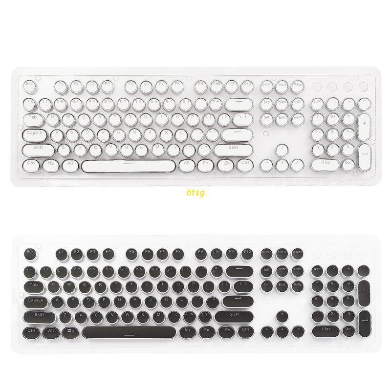 btsg DIY Keycap Retro Steam Punk Typewriter Mechanical Keyboard 104 87 Standard Keys