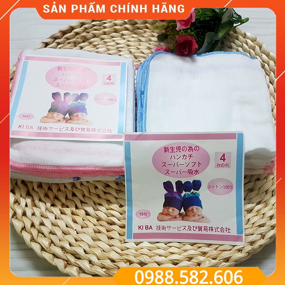 Set 10 Chiếc Khăn Sữa 4 Lớp Siêu Thấm - Khăn Sữa Xô 4 Lớp Xuất Nhật - BTT00553