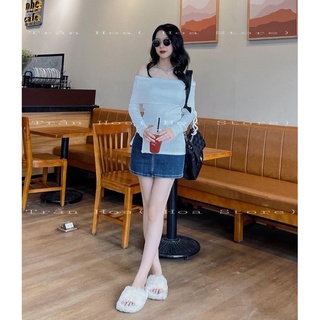 Áo trễ vai ( ảnh thật shop chụp)
