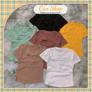 Com bo 3 áo phông kiểu croptop basic dễ mặc - cún shop