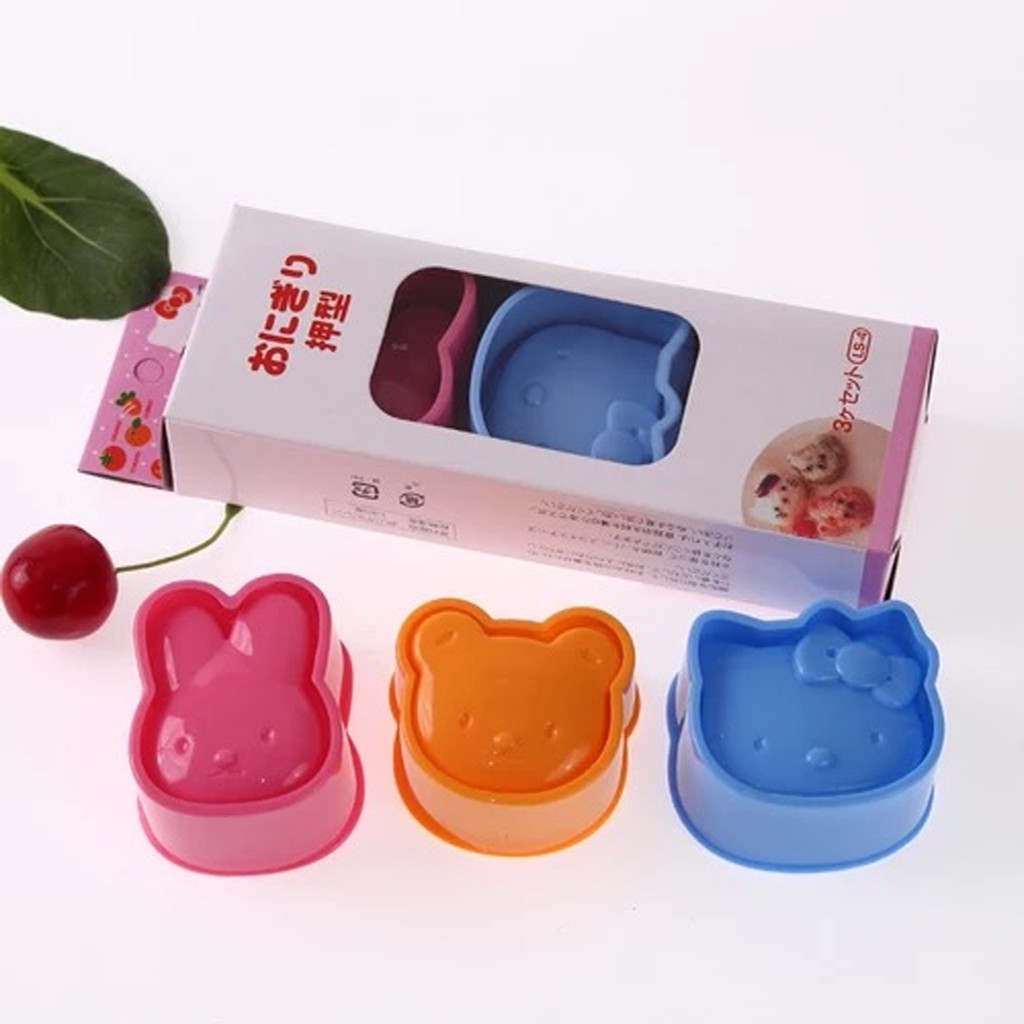 Set 3 Khuôn Cơm Hình Kitty Hàng Xuất Nhật Cho Bé