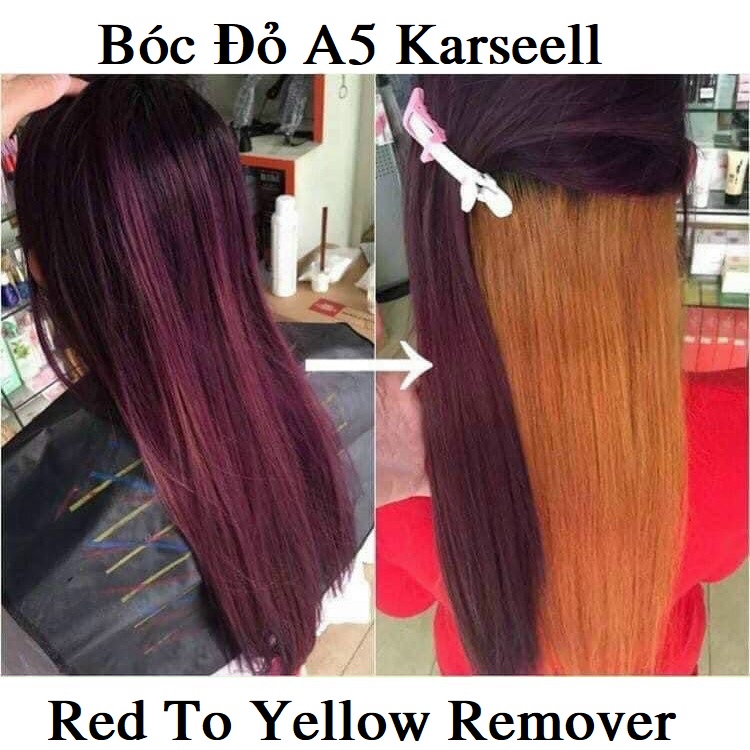 Kem Bóc Đỏ, Thuốc Nhuộm Bóc Màu Đỏ Khi Muốn Nhuộm Đổi Màu Tóc Karseell Italy A5 Red To Yellow Hair Dye Cream