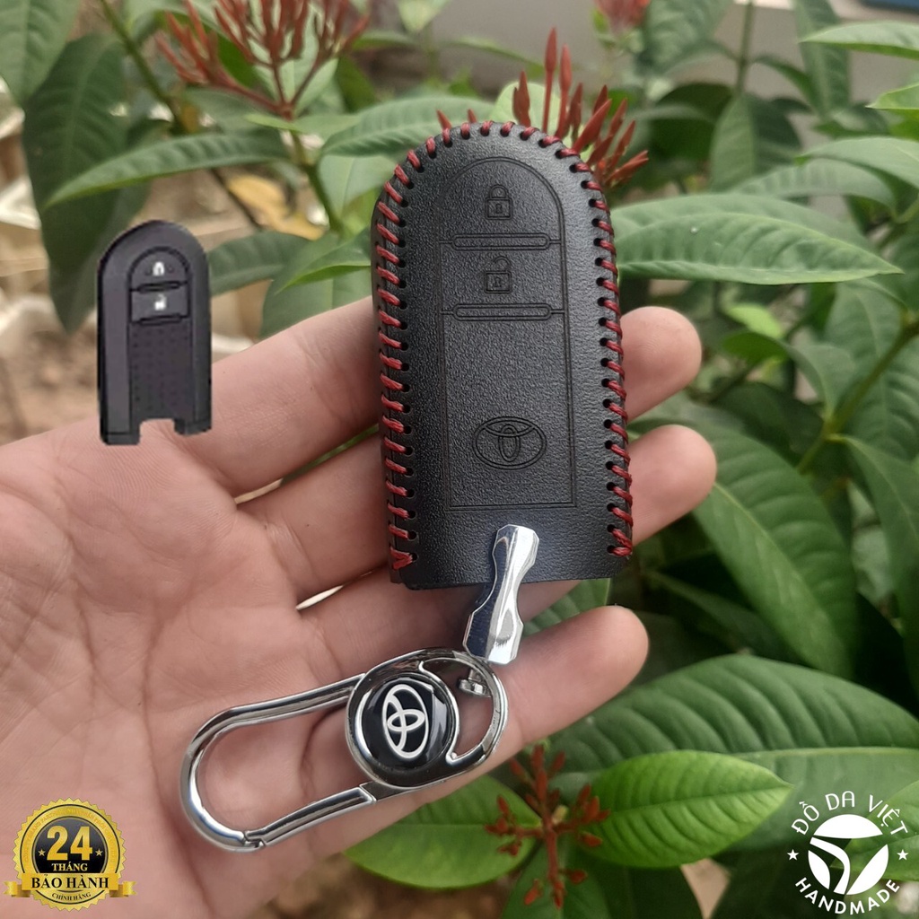 Bao Da Chìa Khóa Ô tô Toyota Rush, Wigo 20-21, Da Bò Nhập Khẩu ITALIA, Khắc Tên, Số ĐT Chủ xe
