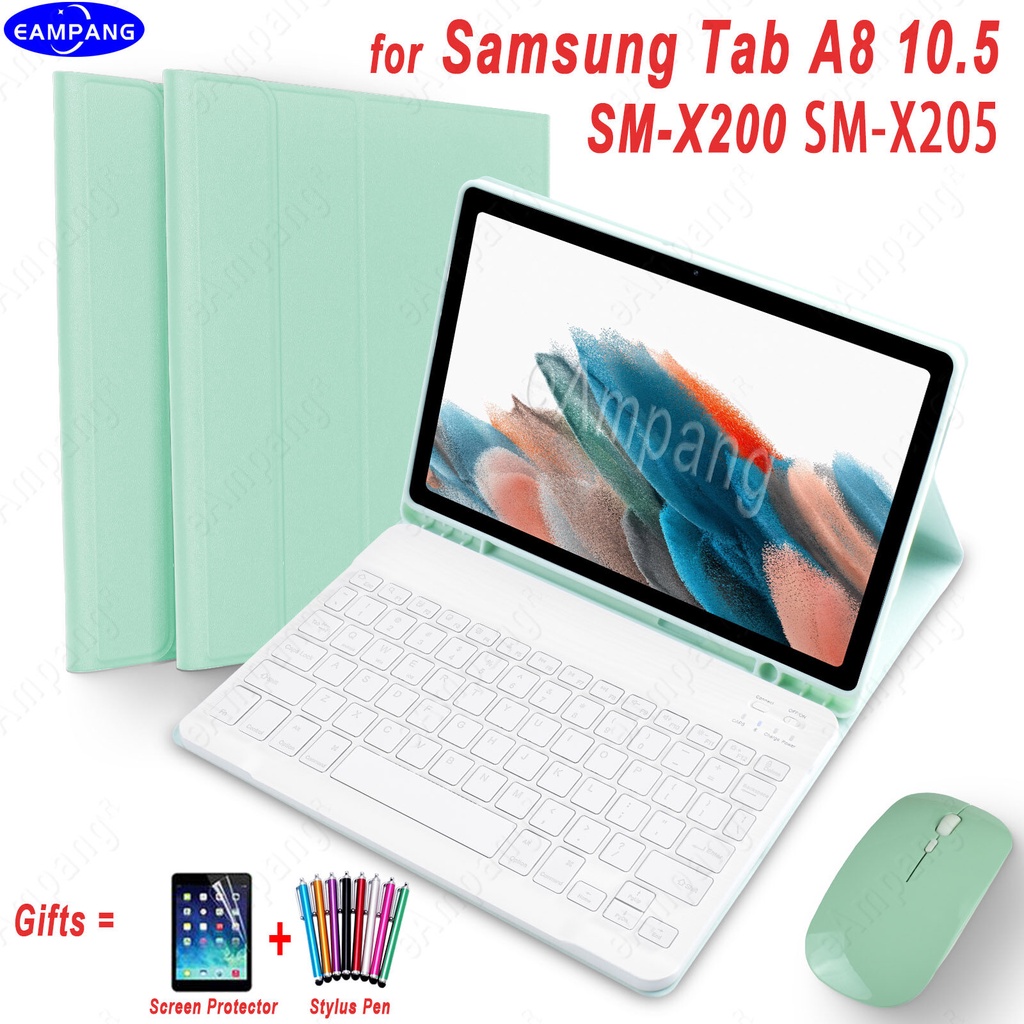 Vỏ cho Samsung Galaxy Tab A8 10.5 SM-X200 SM-X205 Bàn phím cho chuột Samsung Tab A8 2021 Vỏ bàn phím có thể tháo rời mini với khe cắm bút chì