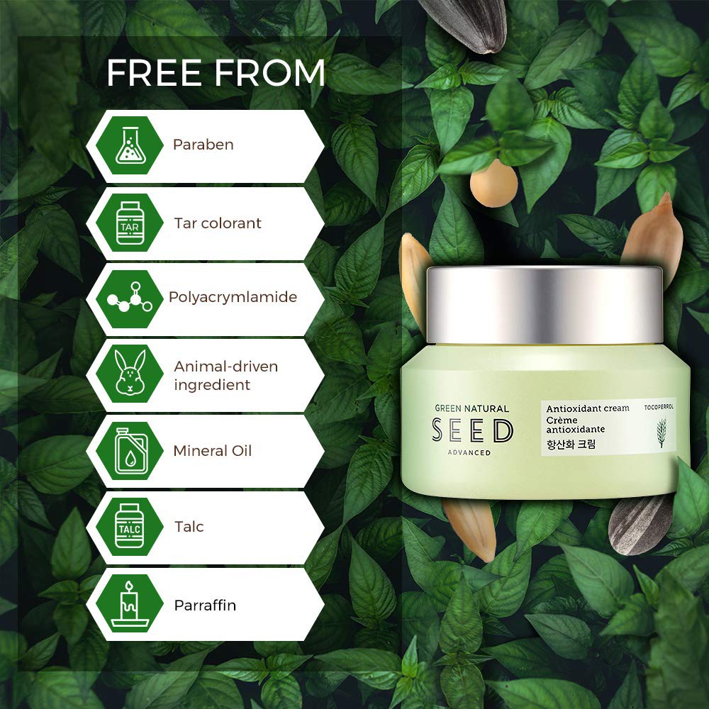 Kem Dưỡng Chống Lão Hóa The Face Shop Green Natural Seed Antioxidant Cream 50ml