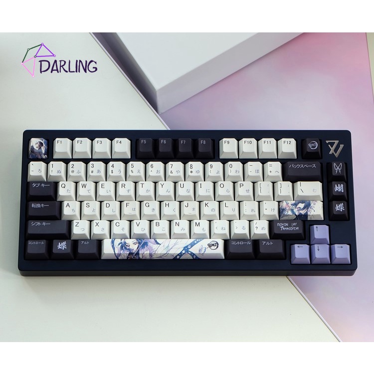 Phím bàn phím cơ keycap PBT 137 phím không dây hình Demon Slayer