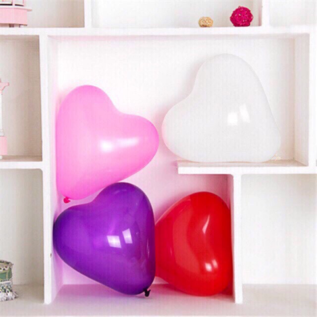 Bóng bay trái tym loại dày đẹp đủ 3 màu trang trí đám cưới, sự kiện ( túi 1 màu 30 quả)