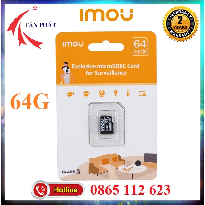 Thẻ nhớ chuyên dụng Camera IMOU 64G 32G 128G  - Class 10 dahua dss a22ep c22ep f22p c6n [BH Chính Hãng 5 Năm]