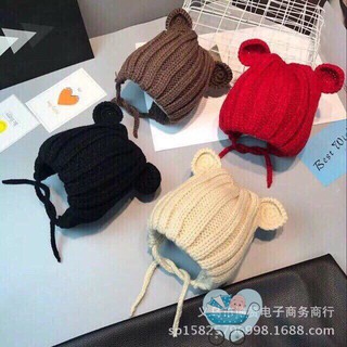 {THANH LÍ} Mũ tai gấu len đan tai mèo cho bé