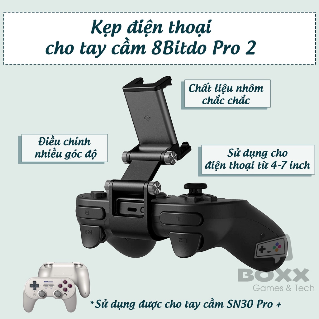 Kẹp điện thoại cho tay cầm Pro 2, SN30 Pro +, Giá đỡ tay cầm 8Bitdo Pro 2, SN30 Pro +