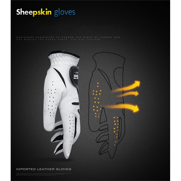 Găng Tay Chơi Golf Trái/ Phải Bằng Da Thoáng Khí Cho Nam