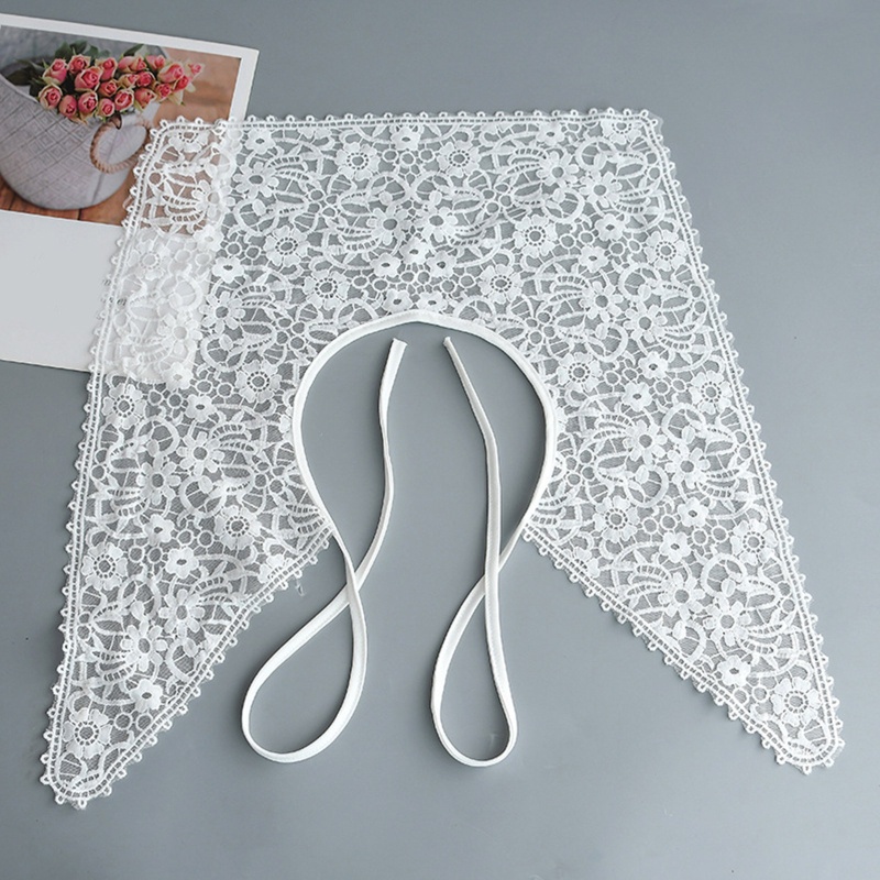 Mũ Trùm Đầu Kiêm Khăn Choàng Cổ Giả Lưới Thêu Hoa Cho Nữ