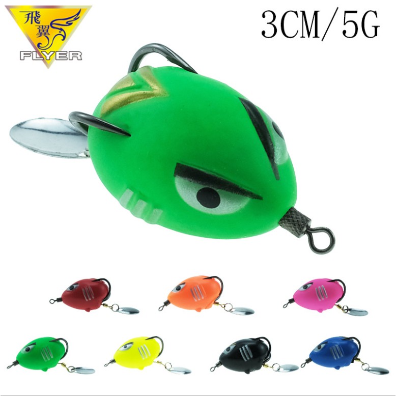 Sẵn sàng Cổ phần mềm Mồi câu cá Mồi câu cá Mồi câu cá 3CM / 5G Topwater Ray Frog Angry Birds Nhân tạo Mồi mềm