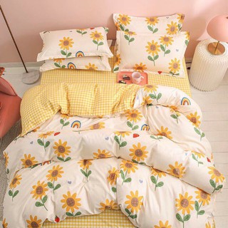 bộ chăn ga poly cotton nhập khẩu [ mẫu hoa hướng dương]