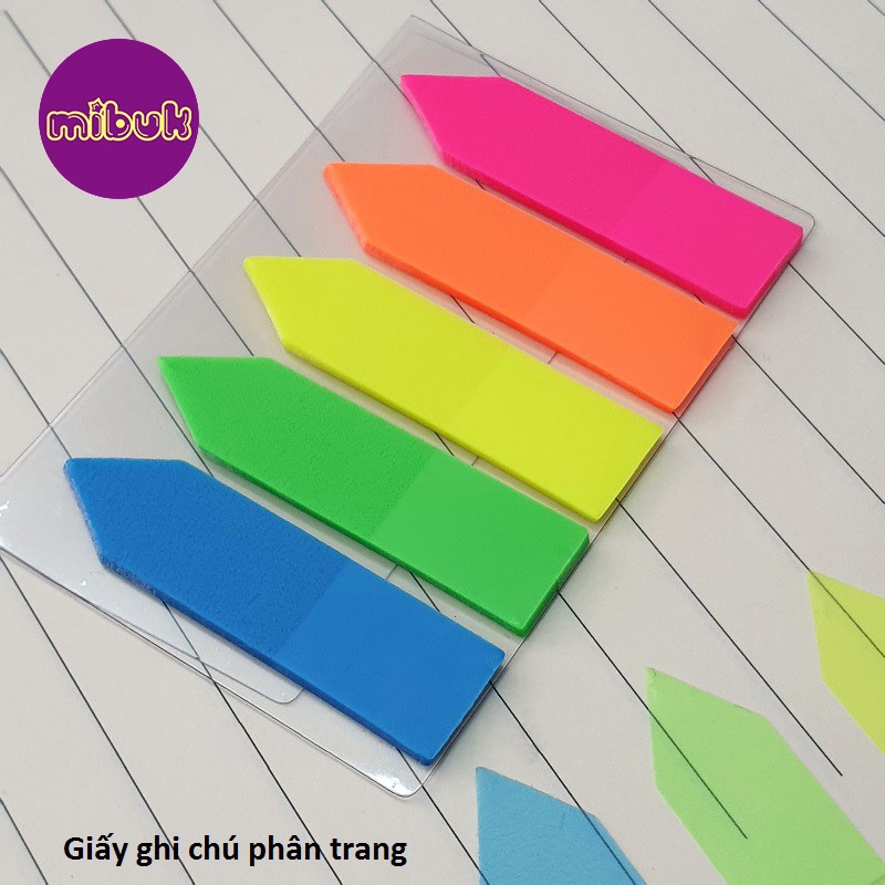 Giấy note nhựa mũi tên 5 màu 100 tờ - giấy phân trang