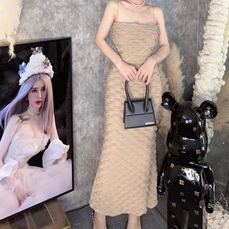 Đầm Body 2 Dây Mút Ngực Chất Xịn