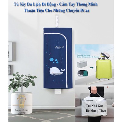 Tủ Sấy Quần Áo Energy Green Lighting Du Lịch - Di Động Cầm Tay Thông Minh - Siêu Nhỏ Gọn - Dễ Dàng Gấp Gọn