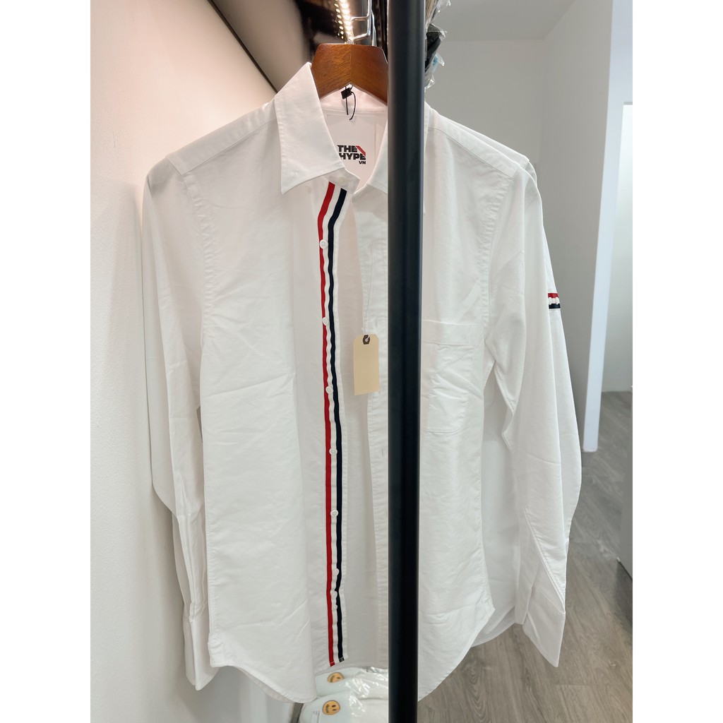 THOM BROW SHIRT - Áo sơ mi Thom Brow Classic Grosgrain Placket Oxford (sọc dọc)