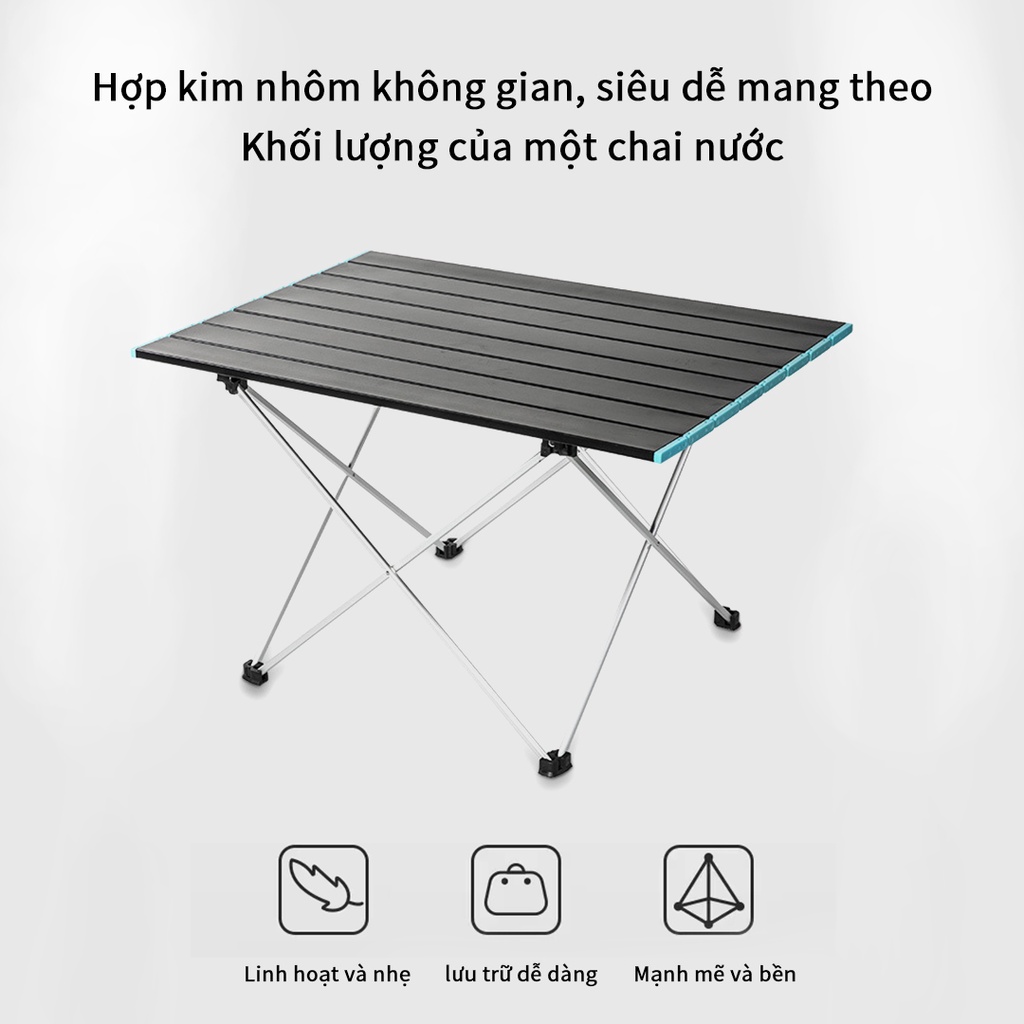 OneTwoFit Bàn cắm trại siêu nhẹ di động ngoài trời Bàn cắm trại bằng hợp kim nhôm M, L, XL Bàn dã ngoại xếp gọn