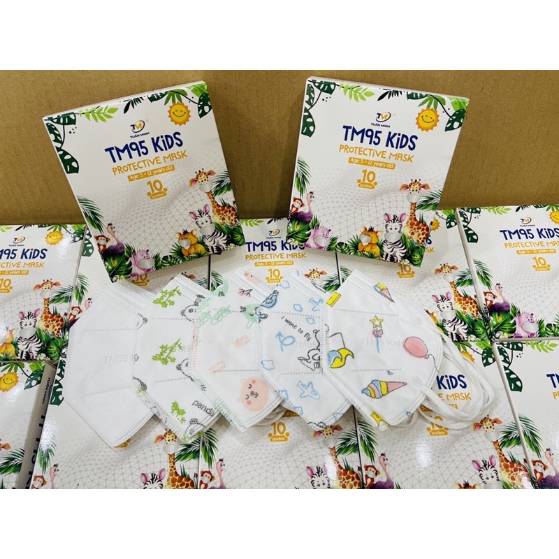 Khẩu Trang N95 Kid Thương Hiệu Tuấn Minh(Tiêu Chuẩn Xuất Khẩu BFE≥95%) Khẩu Trang Y Tế 5 Lớp TM95 Kháng Khuẩn