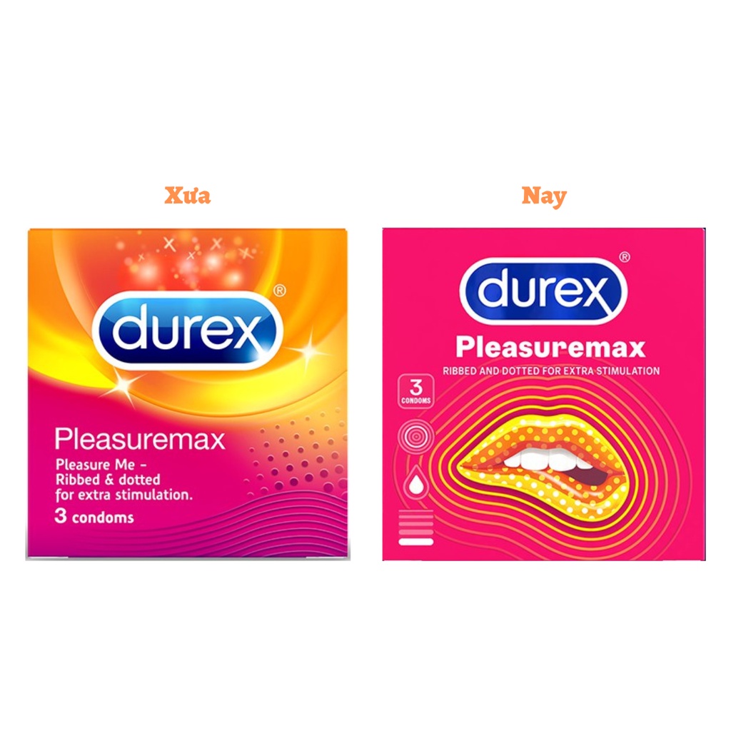 Bao cao su Durex Pleasuremax 12 bao/ hộp. Bao cao su gân gai, tăng cường khoái cảm.