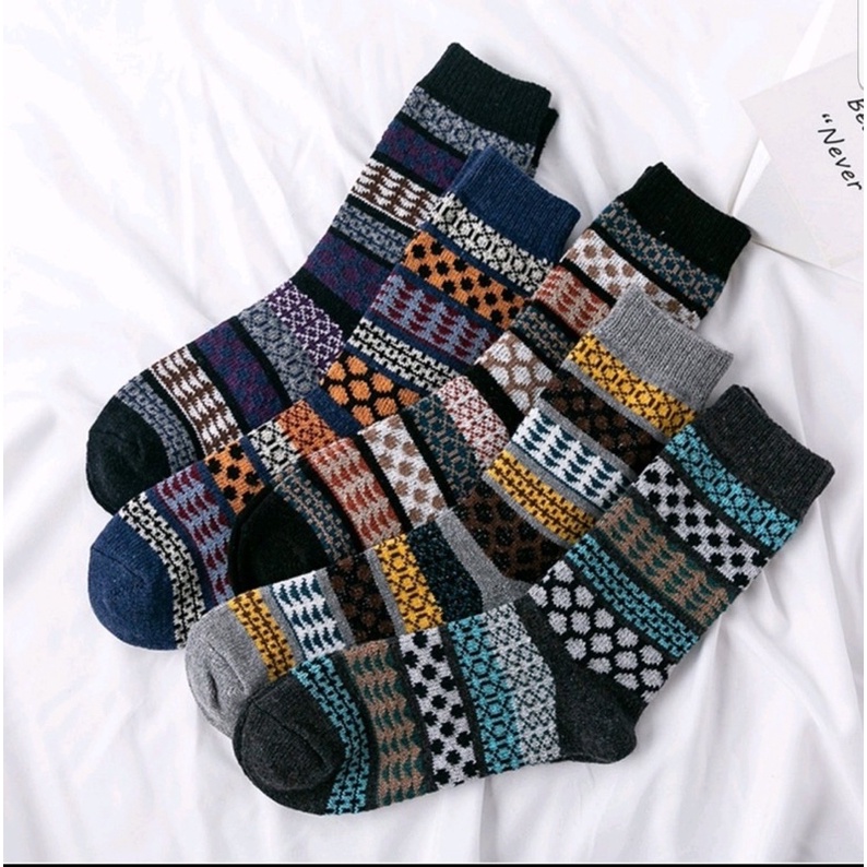 [TonaShoe] Tất Thổ Cẩm Vintage Cổ Cao Đủ Màu M16