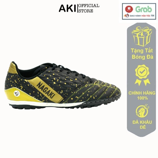 Giày Đá Banh Cỏ Nhân Tạo Nagaki Toppa Đen Thể Thao Nam Chính Hãng Bền Đẹp - Ng005