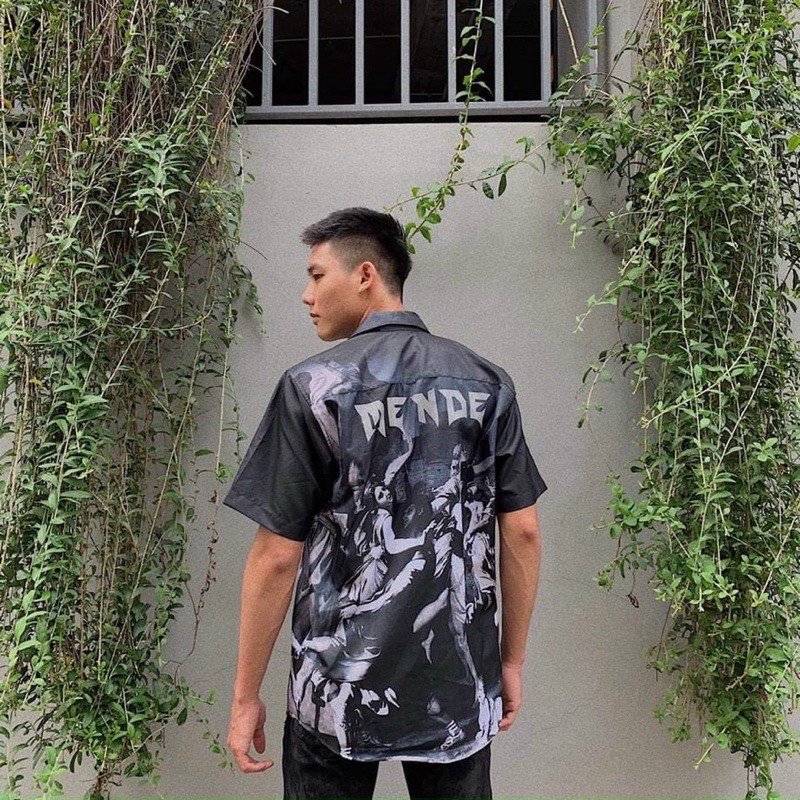 Áo sơmi hoạ tiết tranh Hy Lạp 2 cổ vest #MENDE# | BigBuy360 - bigbuy360.vn