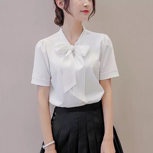 [Mã WASTUP giảm 10% tối đa 30K đơn 99K] Áo Kiểu Nữ Thắt Nơ Siêu Xinh | BigBuy360 - bigbuy360.vn