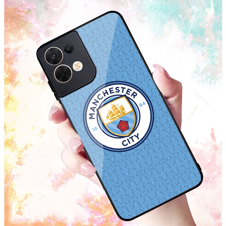 Ốp Lưng OPPO RENO 8 4G, RENO 8 5G, RENO 8Z 5G mặt kính cường lực cao cấp In hình Câu Lạc Bộ Bóng Đá
