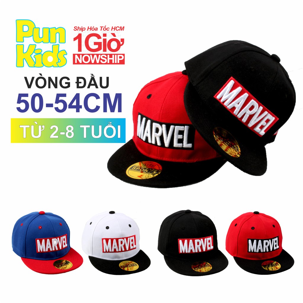 [50-54cm] Nón Bóng Chày Marvel Bé Trai 4 Màu Sắc Lựa Chọn Phong Cách Cá Tinh Bé từ 3-8 Tuổi