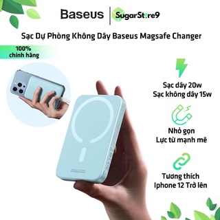 Sạc Dự Phòng Không Dây Baseus Từ Tính Cho Iphone 12 Trở Lên 6000mAh Sạc Nhanh 20W Vỏ Silicon An Toàn Bền Đẹp