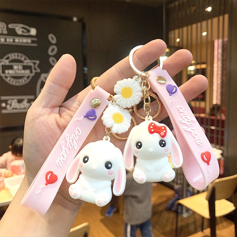 Móc Khóa Hình Thỏ Dễ Thương Có Thể Dùng Làm Quà Tặng Sinh Nhật Cho Nữ