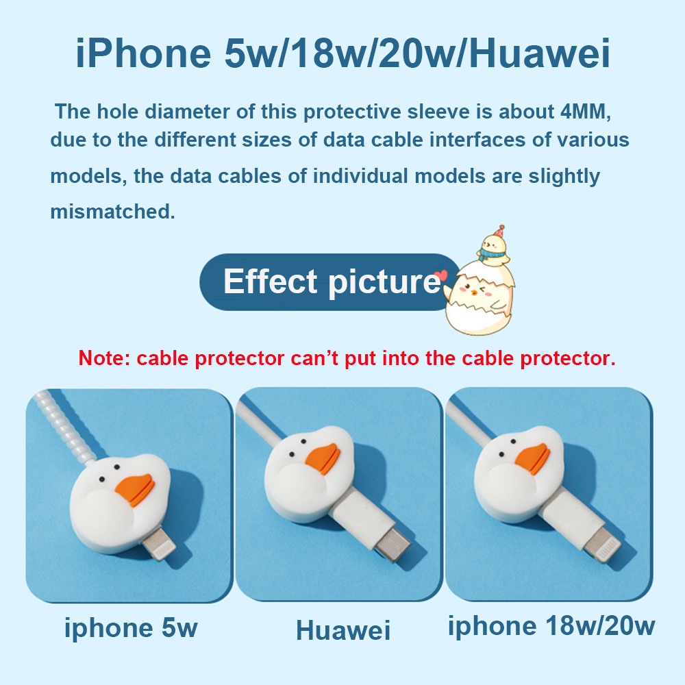 Phụ kiện bảo vệ dây cáp sạc cổng USB kiểu hoạt hình đáng yêu tiện dụng