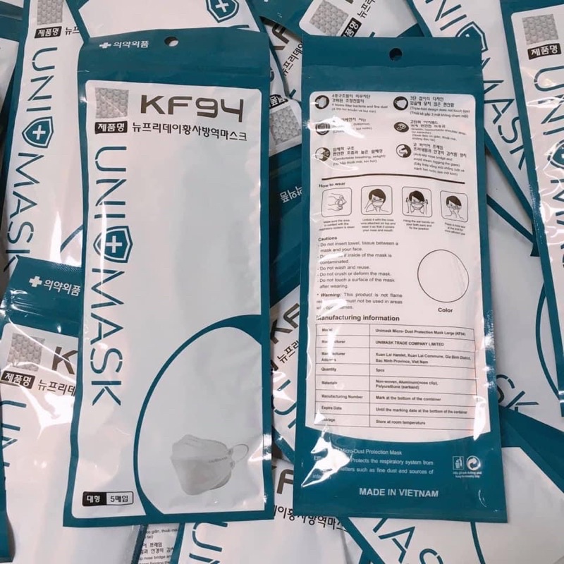 Khẩu trang 4 lớp KF94 Unimask, Khẩu trang 4D KF94 Hàn Quốc | BigBuy360 - bigbuy360.vn