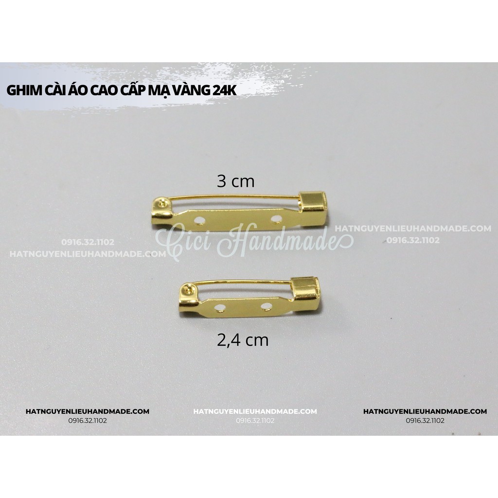Phôi ghim cài áo cao cấp mạ vàng 24k Cici Handmade nguyên liệu DIY phụ kiện tự làm