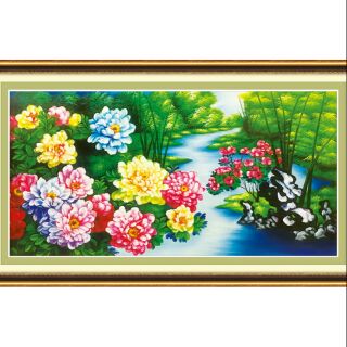 Tranh thêu 3d hoa mẫu đơn 53473