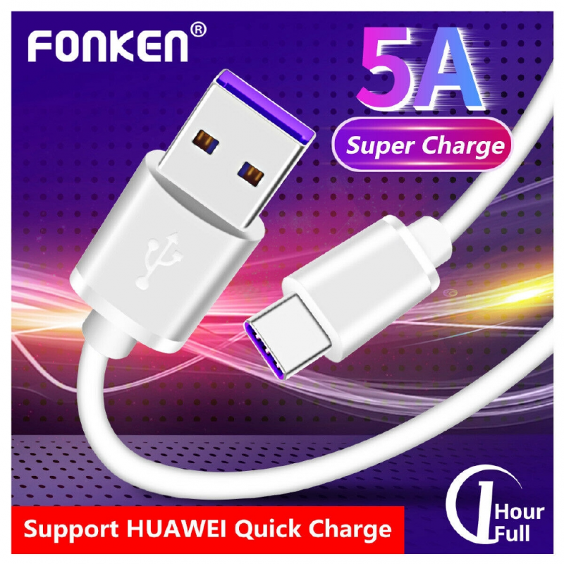 Dây Cáp Sạc FONKEN Cho Huawei Mate 20 Lg Tốc Độ Nhanh 5a Usb Type C