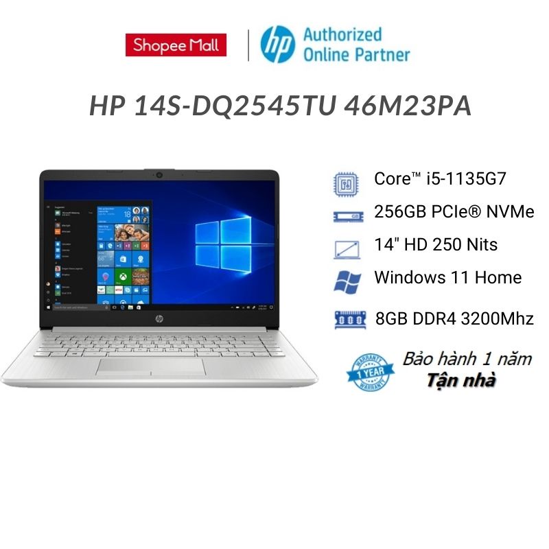 [Mã ELGAMESEP giảm đến 1.5TR] Laptop HP 14s-dq2545TU 46M23PA (Core i5-1135G7 + 14 inch)