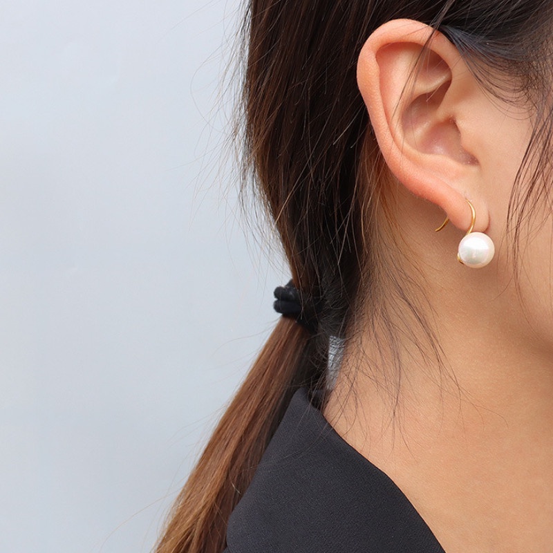 Bông Tai Ngọc Trai Nhân Tạo Titan Ko Han Rỉ TT 3944