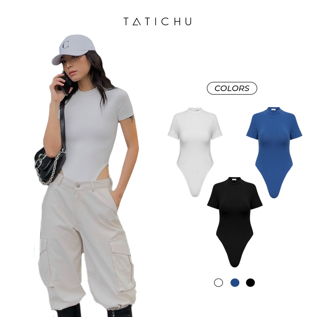 TATICHU - Bodysuit tay ngắn cổ tròn khoét hông cao - Short Sleeve High-Cut BodySuit