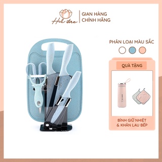 Bộ dao thớt, bộ dao kéo nhà bếp lúa mạch 7 món kháng khuẩn chống gỉ cao cấp - Dụng cụ nhà bếp