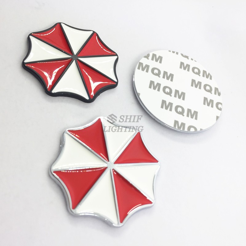 Logo kim loại chữ UMBRELLA CORPORATION dán trang trí xe ô tô / xe máy