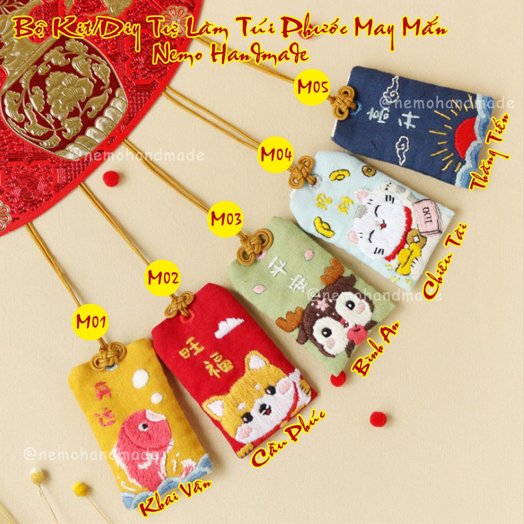 Bộ Kit/ Diy Tự Làm Túi Bình An May Mắn Omamori Nemo Handmade - BKOM5M