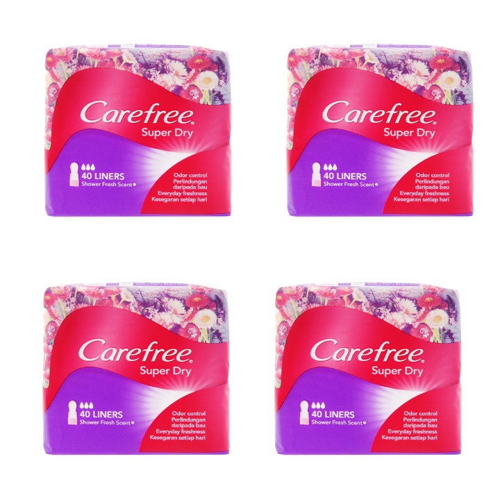 [HCM]( Combo 4 gói)Băng vệ sinh Carefree hằng ngày siêu thấm gói 40 miếng