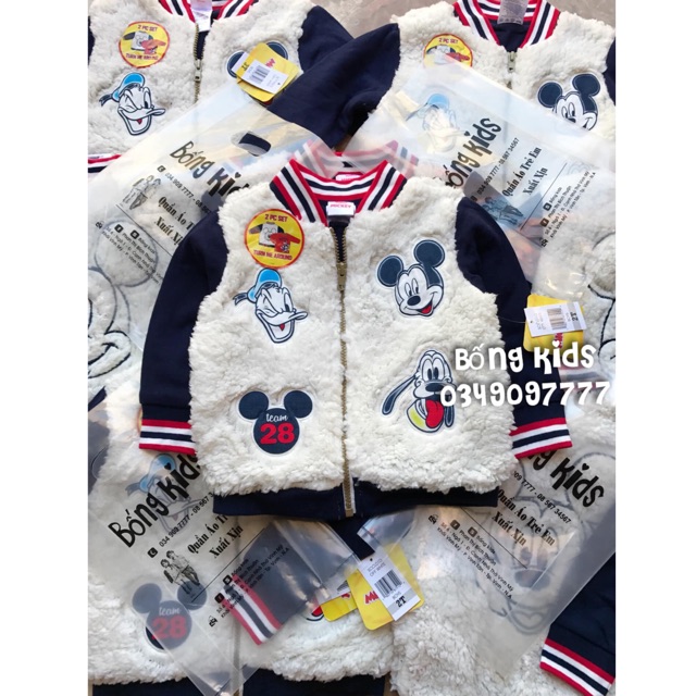 Áo Bomber Bé Trai Mickey Lông Cừu