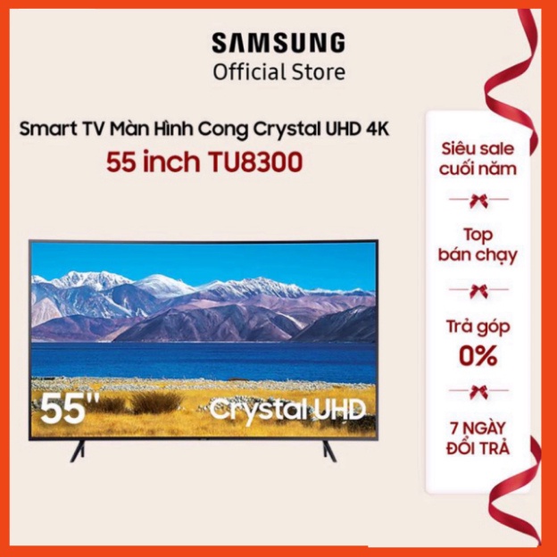 Smart Tivi Samsung Màn Hình Cong Crystal 55 inch UA55TU8300KXXV - Miễn phí lắp đặt (siêu sale)