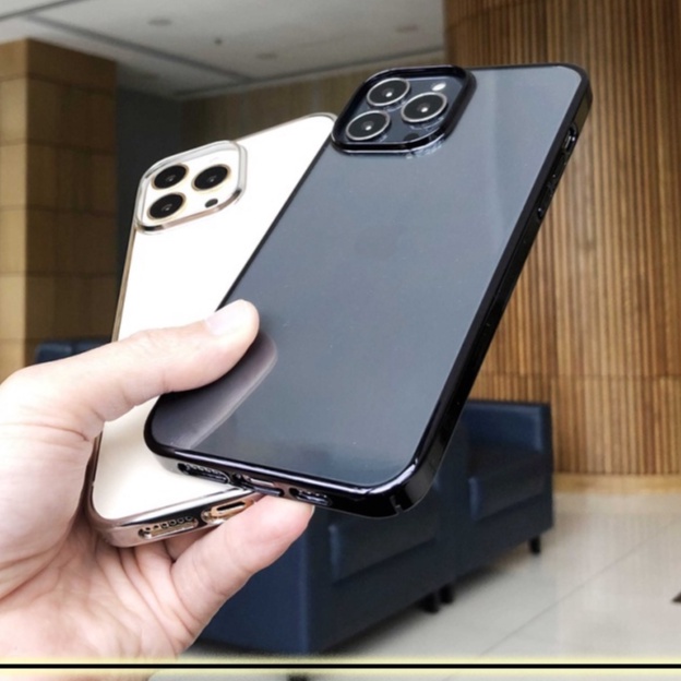 Ốp lưng Devia trong cứng viền màu cho iPhone 12 13 PRO MAX bất tử không ố màu sang trọng
