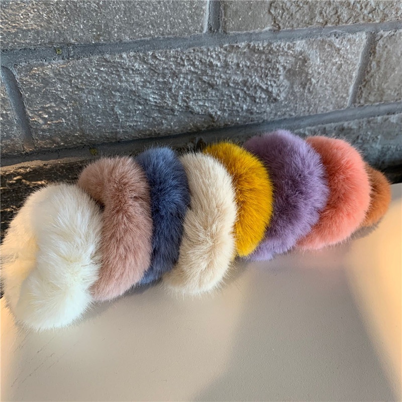 Dây Cột Tóc Cao Su Vải Lông Hình Chú Heo Dễ Thương Ngọt Ngào